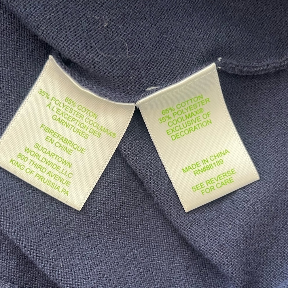 Lilly Pulitzer Larabee Coolmax Navy Blue and Pink Sweater with Bow Sleeved - Picture 7 of 8